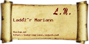 Ladár Mariann névjegykártya