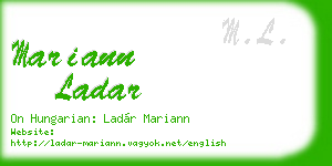 mariann ladar business card